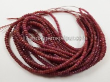 Natural Ruby Faceted Roundelle Beads